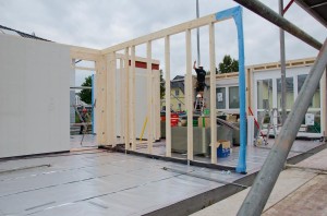 Blick ins halboffene Erdgeschoss