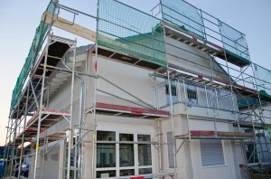 Haus Tag 3 verspachtelt (Südwestseite)