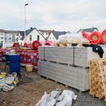 Verputzermaschine, Steinwolle und Rigipsplatten