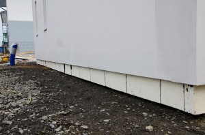 Perimeterdämmung auf Bodenplatte (Nordseite)