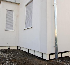 Perimeterdämmung auf Bodenplatte (Südostseite)