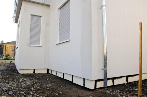 Perimeterdämmung auf Bodenplatte (Südostseite)