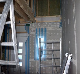 Treppenhaus verspachtelt