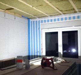 Arbeitszimmer Dampfbremsfolie und Rigipsplatten