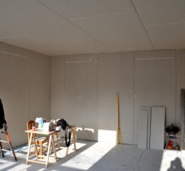 Wohnzimmer Rigips Nord- und Westwand