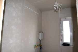 Hausanschlussraum Rigipsplatten Nordwestseite