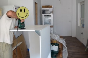 Zusägen des Le-Mans-Eckschranks