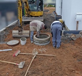 Revisionsschacht: Einbau der Zwischenringe