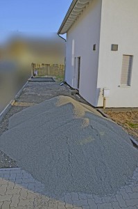 Splittberge fürs Pflasterfundament