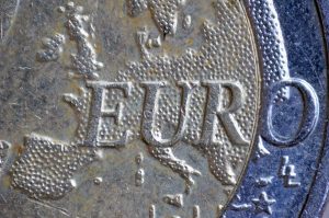 2-Euro-Münze Makroaufnahme Europakarte mit Großbritannien