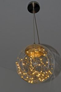 Nino-Hängeleuchte LED LIGHTS Nickel weiß in Kugeloptik